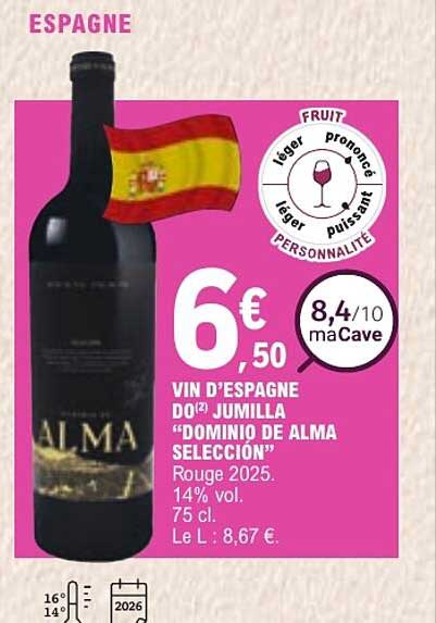 VIN D’ESPAGNE DO(2)JUMILLA “DOMINIO DE ALMA SELECCIÓN”