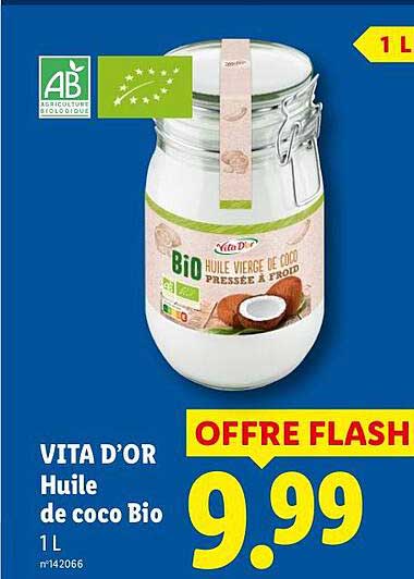 VITA D’OR Huile de coco Bio 1L