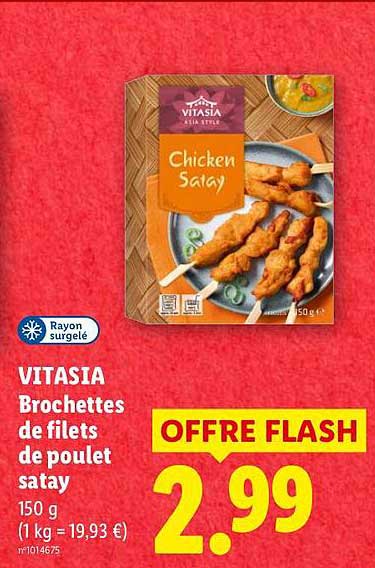 VITASIA Brochettes de filets de poulet satay