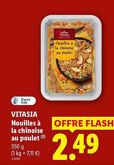VITASIA Nouilles à la chinoise au poulet (2) 350 g (1 kg = 7,11 €) n°4746