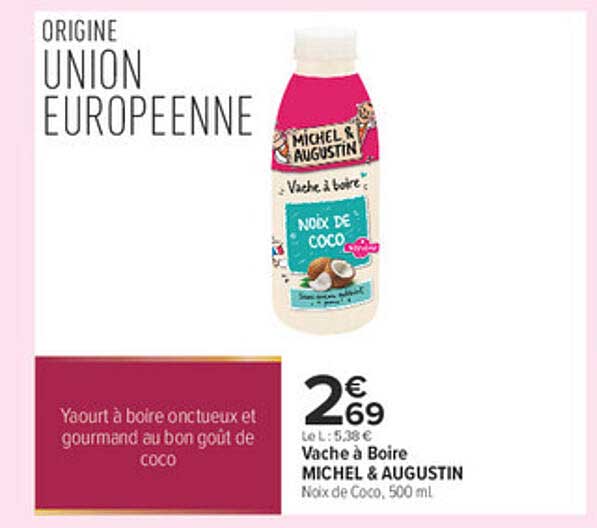 Yaourt à boire onctueux et gourmand au bon goût de coco
