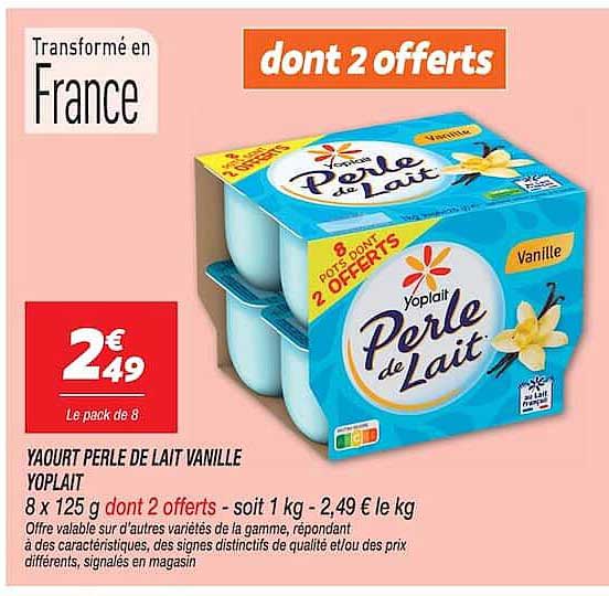 YAOURT PERLE DE LAIT VANILLE YOPLAIT