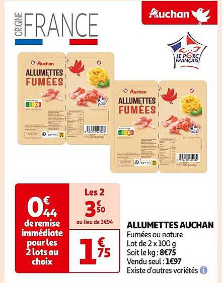 ALLUMETTES FUMÉES AUCHAN