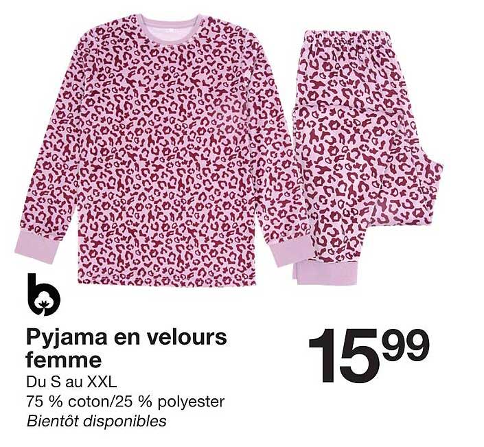 Pyjama en velours femme