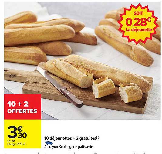 10 déjeunettes + 2 gratuites