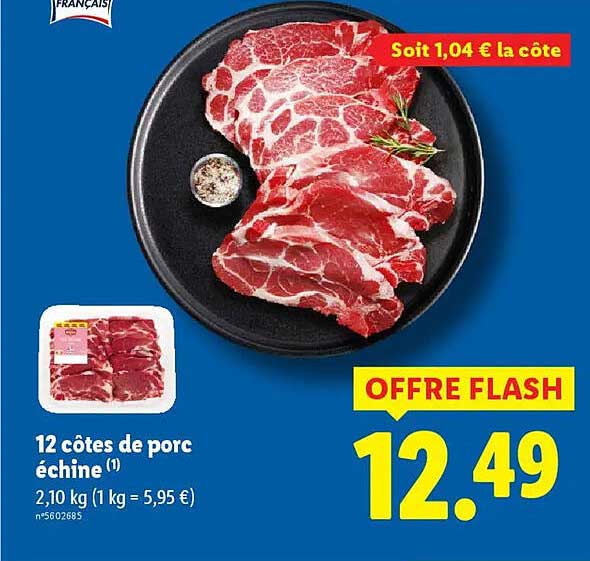 12 côtes de porc échine