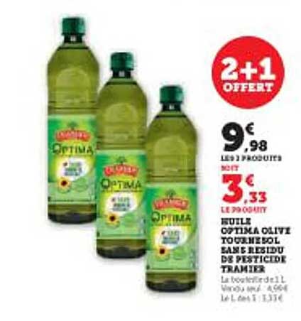 2 + 1 offert sur l'huile d'olive OptimA