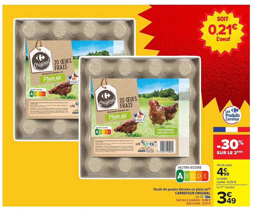 20 œufs frais de poules élevées en plein air