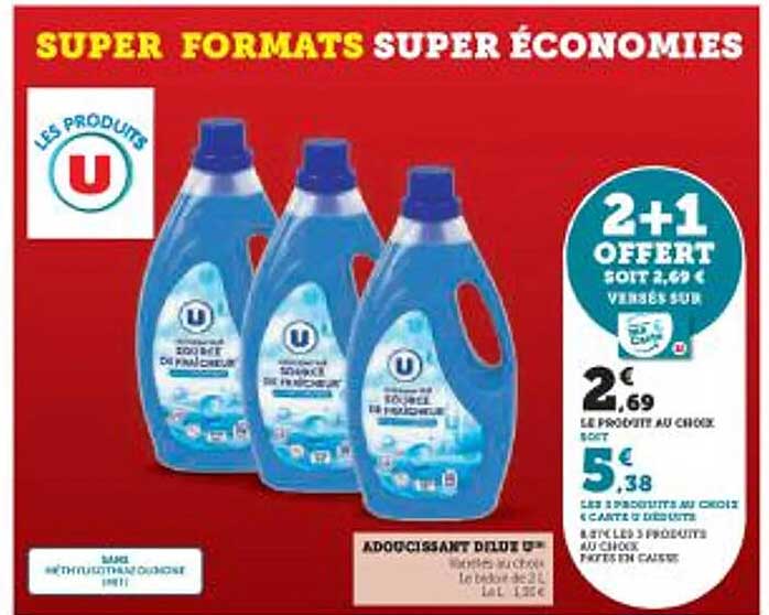 2+1 OFFERT sur les adoucissants U