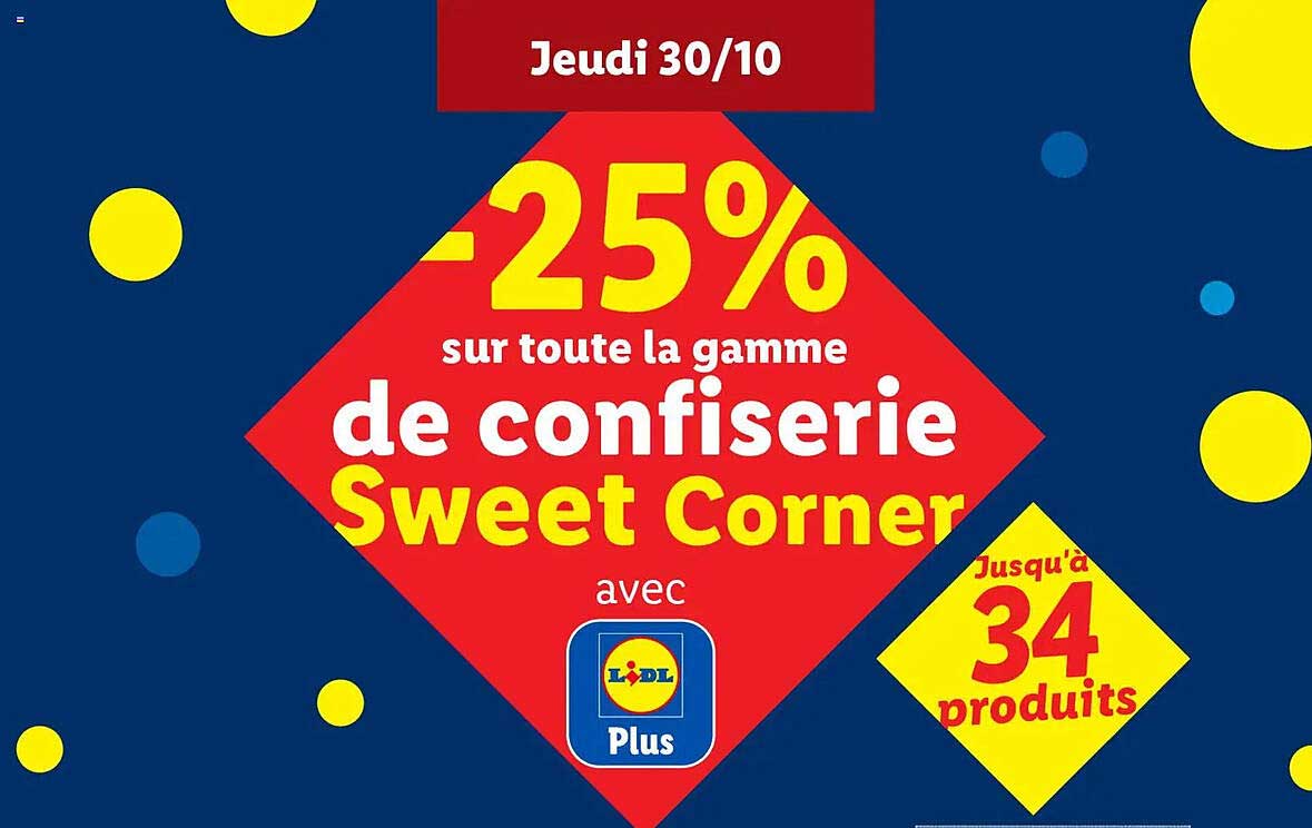 -25% sur toute la gamme de confiserie Sweet Corner