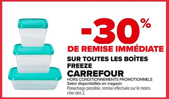 -30% DE REMISE IMMÉDIATE SUR TOUTES LES BOÎTES FREEZE