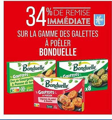 34% DE REMISE IMMEDIATE SUR LA GAMME DES GALETTES À POÊLER BONDUELLE
