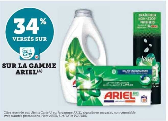 34% VERSÉS SUR LA GAMME ARIEL