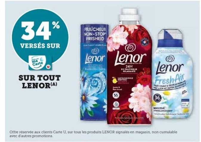 34% VERSÉS SUR SUR TOUT LENOR(A)