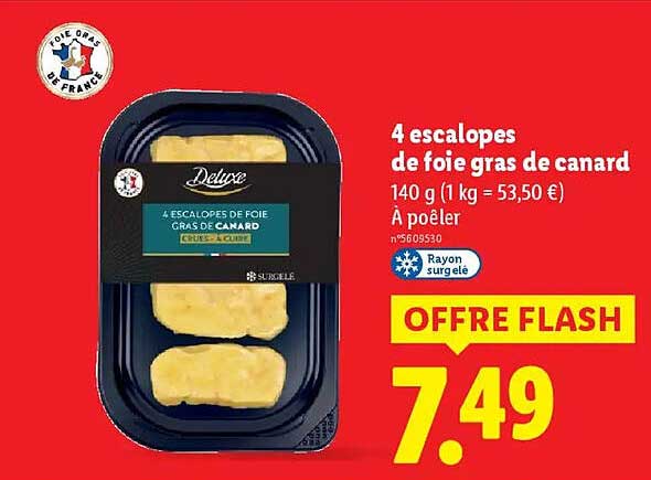 4 escalopes de foie gras de canard