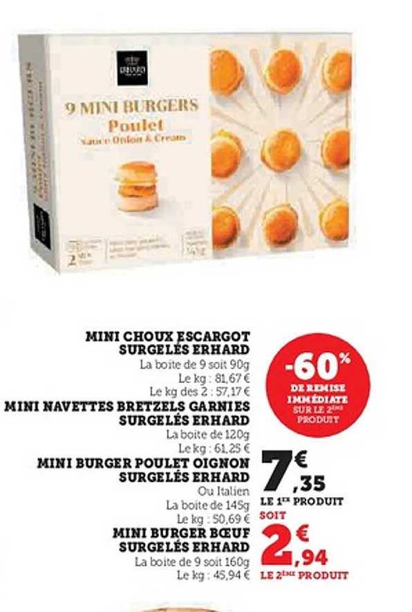 9 MINI BURGERS Poulet Sauce Oignon & Crème