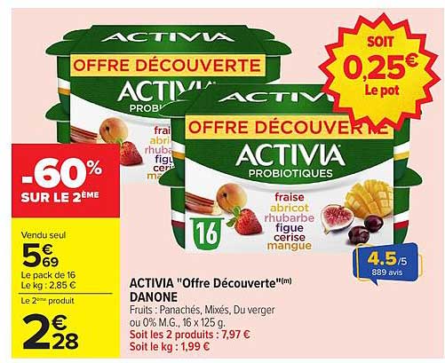 ACTIVIA "Offre Découverte"(tm) DANONE