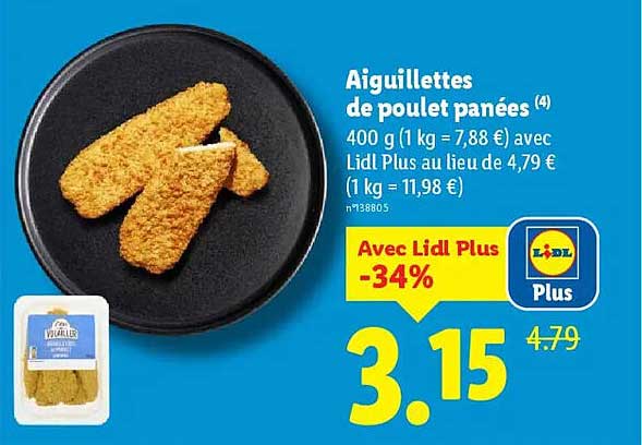 Aiguillettes de poulet panées