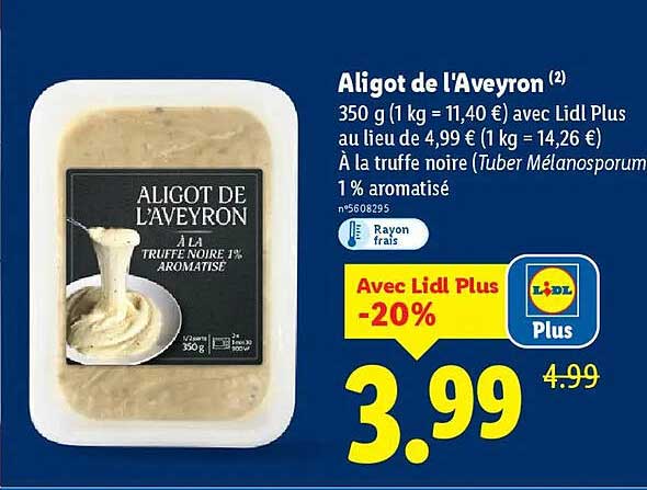 Aligot de l'Aveyron à la truffe noire 1% aromatisé