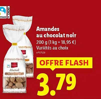Amandes au chocolat noir