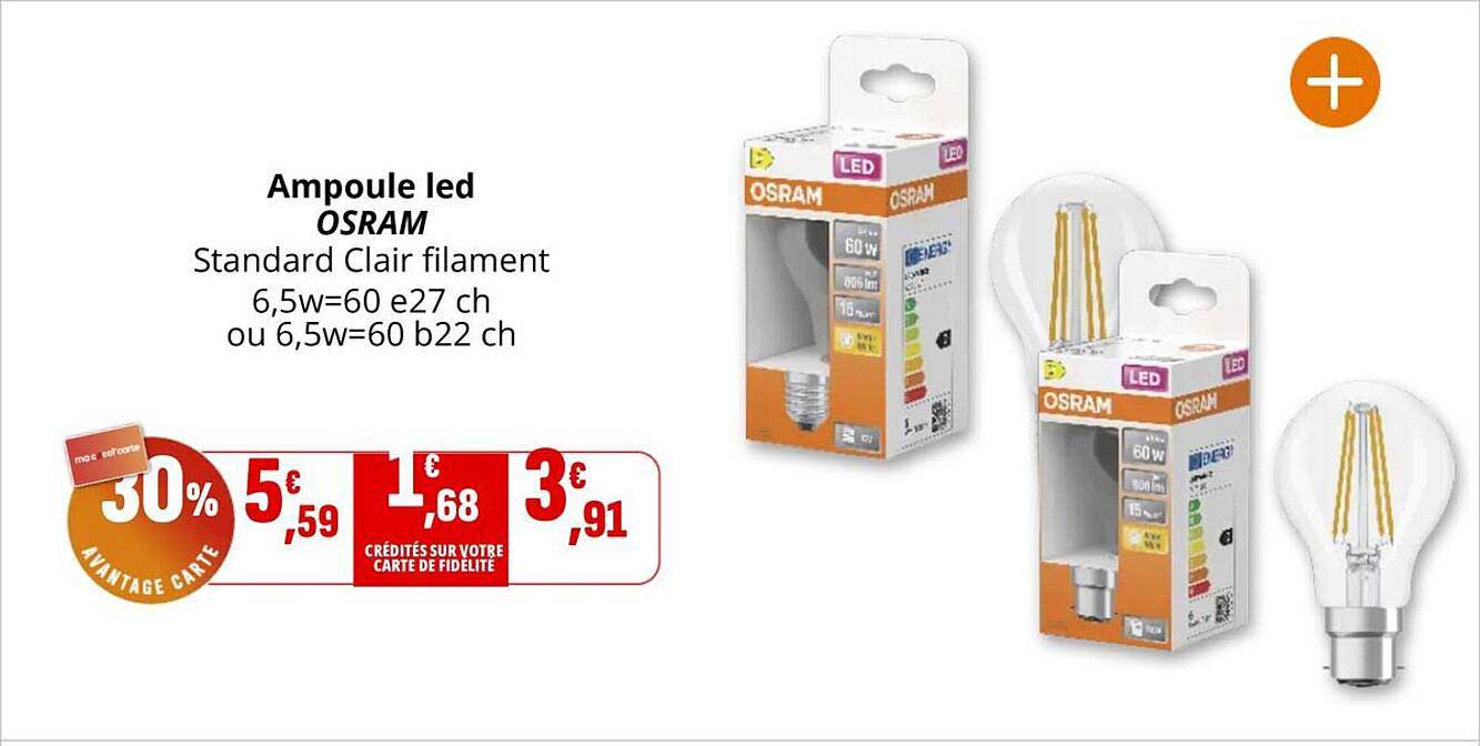 Ampoule led OSRAM Standard Clair filament