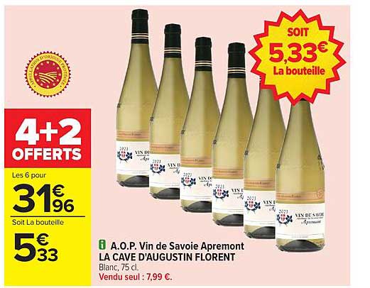 A.O.P. Vin de Savoie Apremont LA CAVE D'AUGUSTIN FLORENT