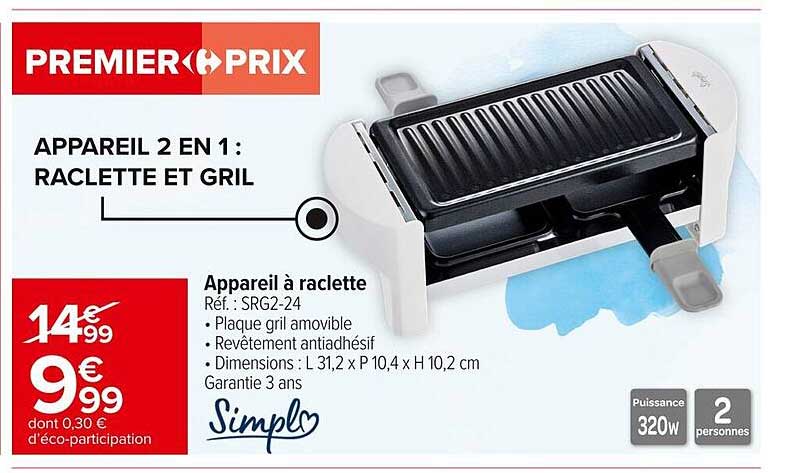 APPAREIL 2 EN 1 : RACLETTE ET GRIL
