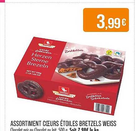 ASSORTIMENT COEURS ÉTOILES BRETZELS WEISS