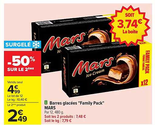 Barres glacées "Family Pack" MARS