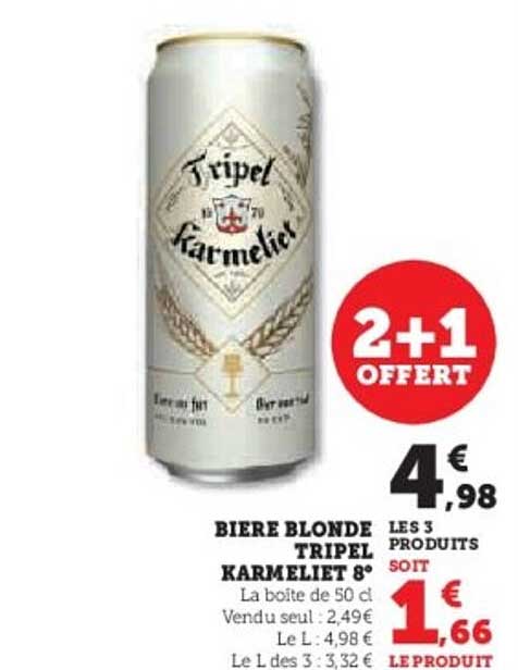 Bière blonde Tripel Karmeliet 8°