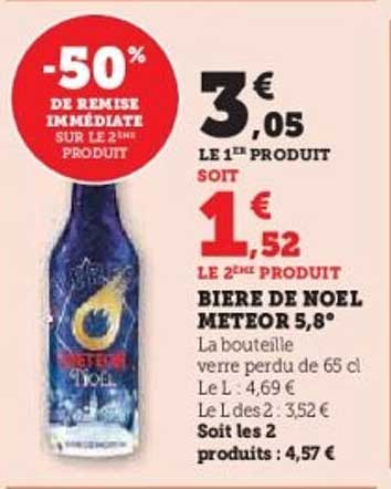 BIERE DE NOEL METEOR 5,8°