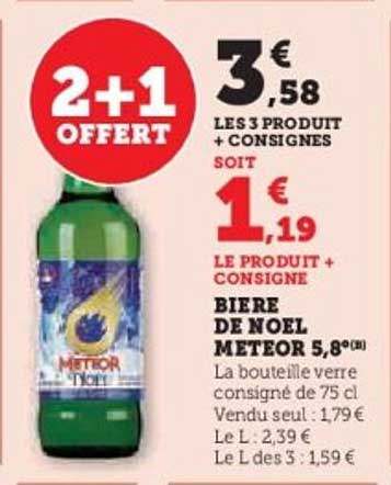 BIERE DE NOEL METEOR 5,8°