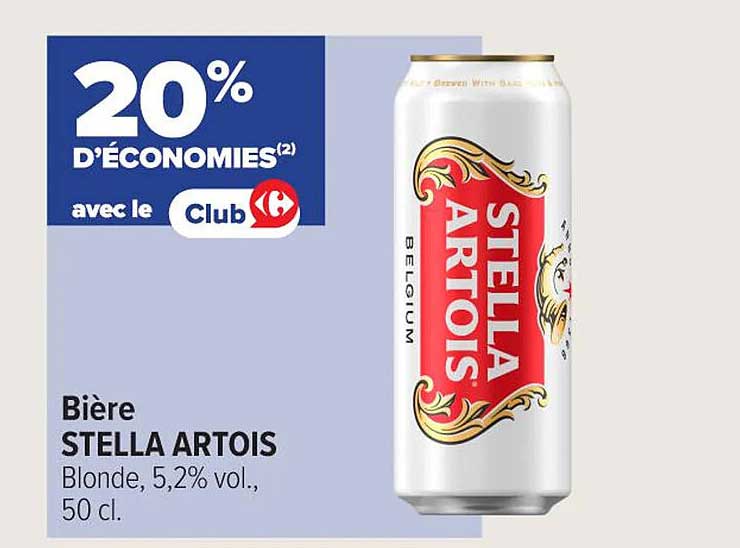 Bières STELLA ARTOIS Blonde, 5,2% vol., 50 cl