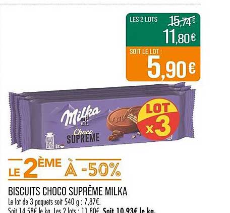 BISCUITS CHOCO SUPRÊME MILKA