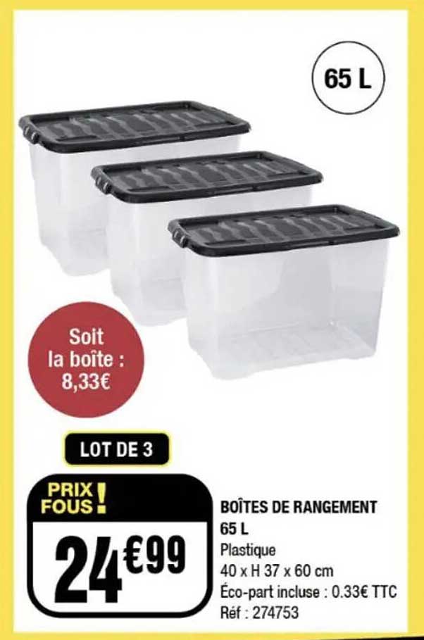 BOÎTES DE RANGEMENT 65 L