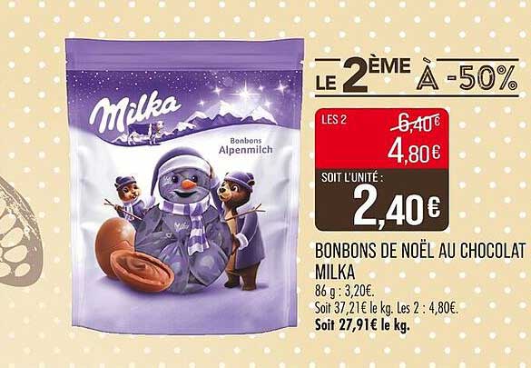 BONBONS DE NOËL AU CHOCOLAT MILKA