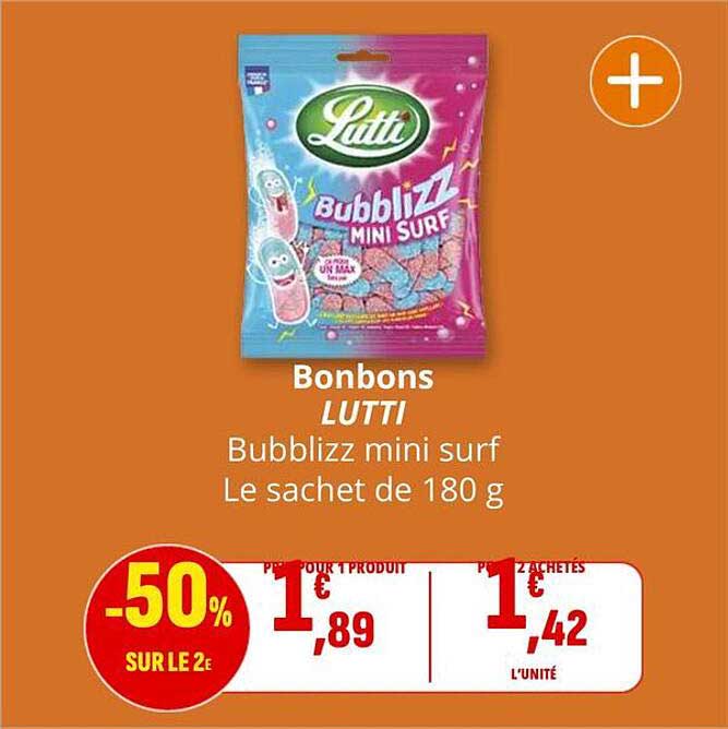 Bonbons LUTTI Bubblizz mini surf