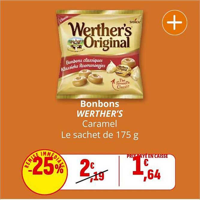 Bonbons WERTHER'S Caramel Le sachet de 175 g