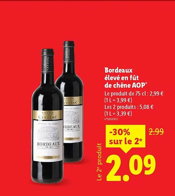 Bordeaux élevé en fût de chêne AOP*