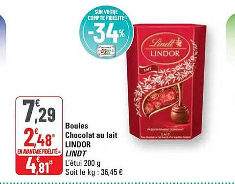 Boules Chocolat au lait LINDOR