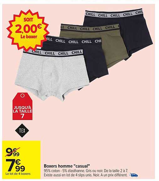Boxers homme "casual"