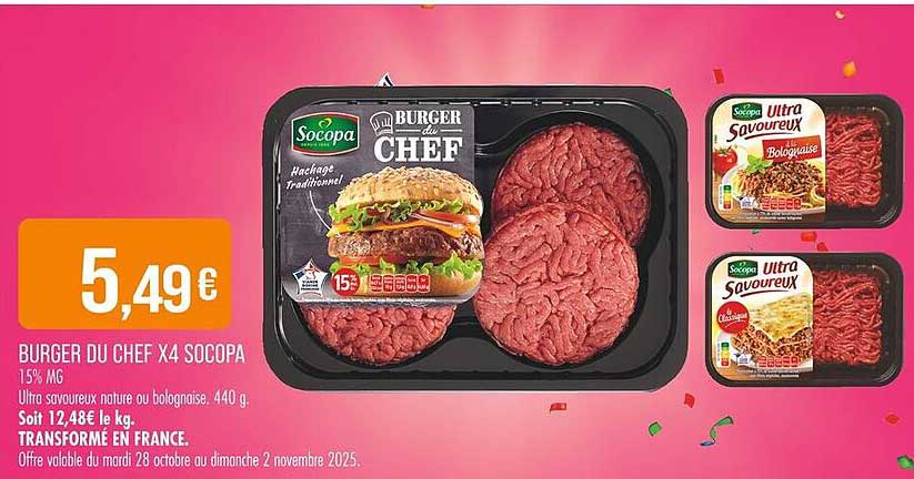 BURGER DU CHEF X4 SOCOPA 15% MG