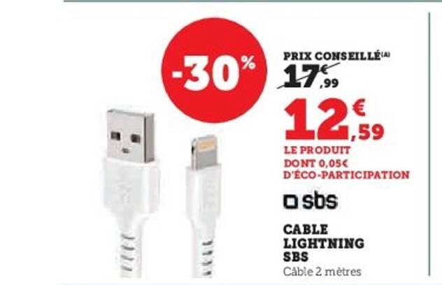 CÂBLE LIGHTNING SBS