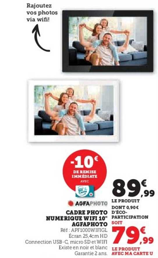 CADRE PHOTO NUMERIQUE WIFI 10" AGFAPHOTO