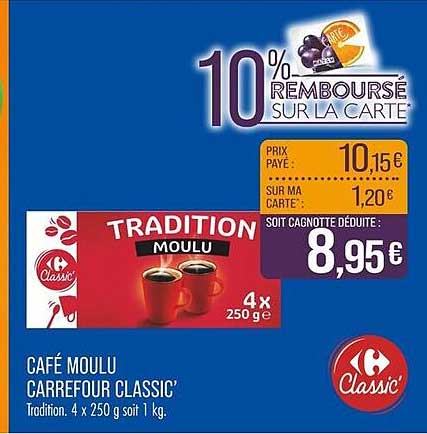 Café Moulue Carrefour Classic'