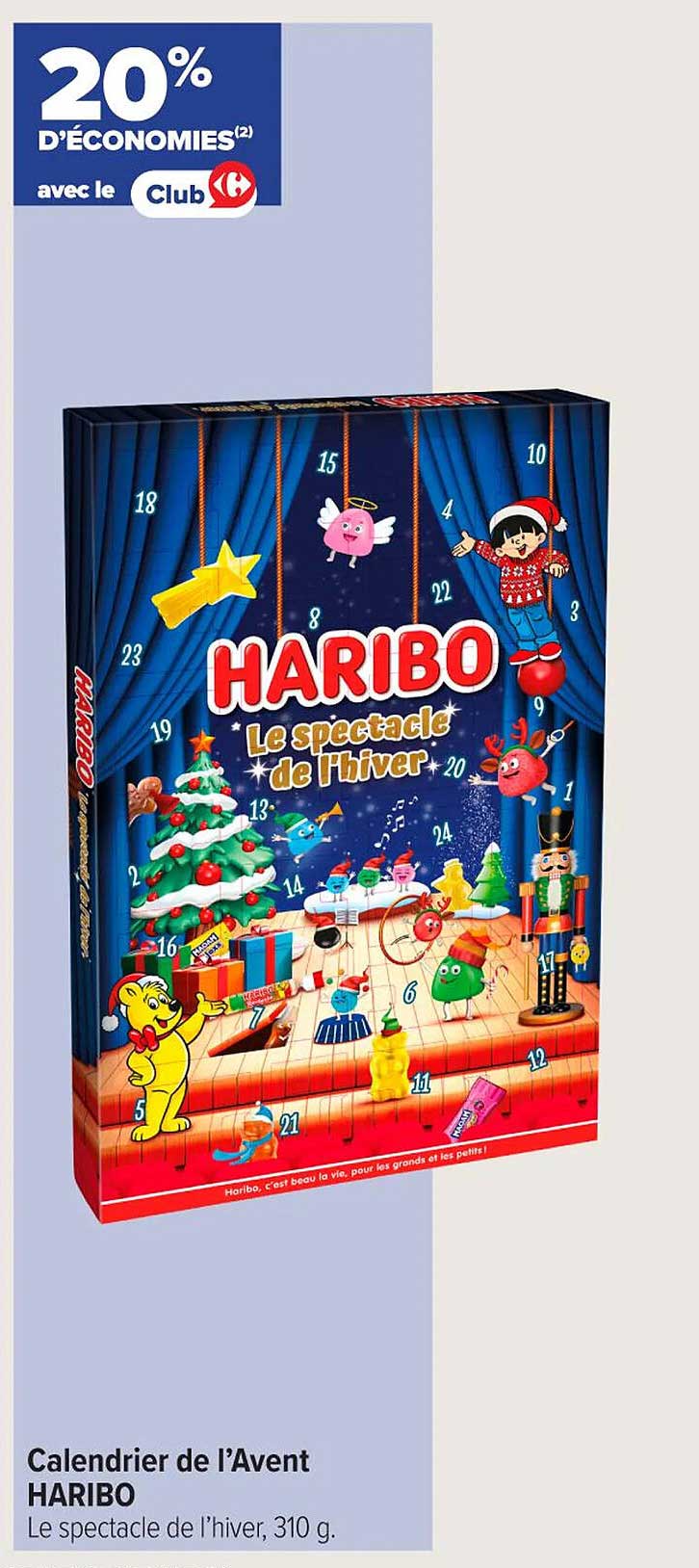Calendrier de l’Avent HARIBO Le spectacle de l’hiver, 310 g.