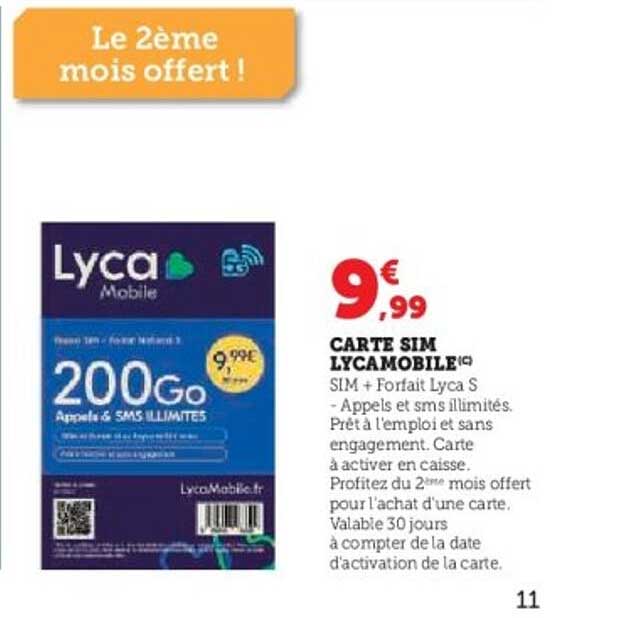 CARTE SIM LYCAMOBILE