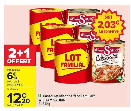 Cassoulet Mitonné "Lot Familial"