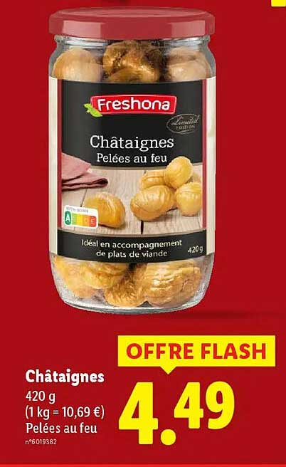 Châtaignes Pelées au feu