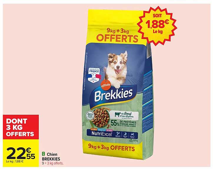 Chien BREKKIES 9kg + 3kg OFFERTS